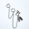 Alloy Feather And Leaf Cross Chain Drop Earrings With Electroplated Tassel Ear Clip Design For Men And Women
