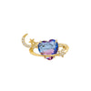 Alloy Female Niche Design Star Moon Love Brooch With Flower Pattern Electroplating