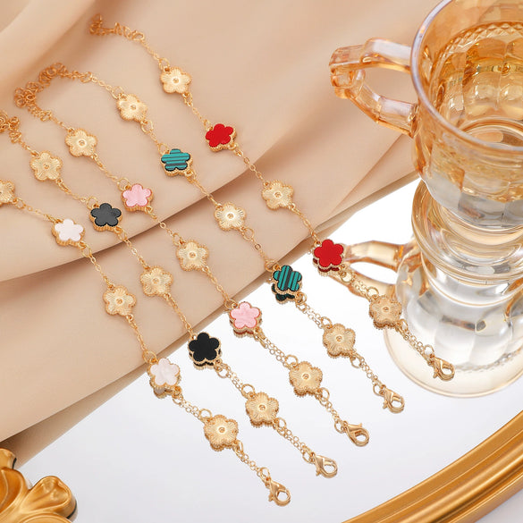 Alloy Fiveleaf Flower Electroplated Women's Bracelet