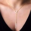 Alloy Fivepointed Star Long Pendant Multilayer Women's Fashion Necklace With Zircon And Geometric Design