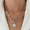 Alloy Fivepointed Star Necklace Electroplating Design For Women