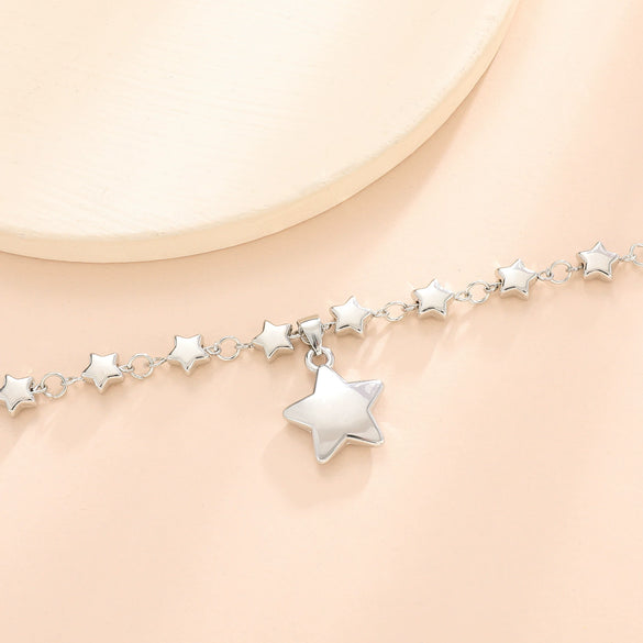 Alloy Fivepointed Star Necklace Electroplating Design For Women