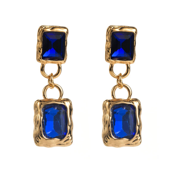 Alloy Flamingo Diamondencrusted Earrings With S925 Silver Needle Square Multilayer Design For Women