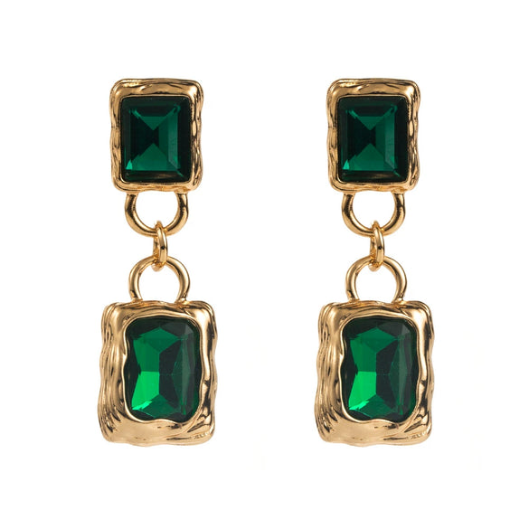 Alloy Flamingo Diamondencrusted Earrings With S925 Silver Needle Square Multilayer Design For Women