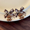 Alloy Flocking Animal Cartoon Bow Plush Bear Women's Earrings