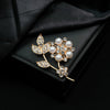 Alloy Floral Leaf Bow Rhinestone Brooch Electroplating Antiexposure Luxury Design Unisex Suit Accessory