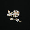 Alloy Floral Leaf Bow Rhinestone Brooch Electroplating Antiexposure Luxury Design Unisex Suit Accessory