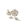 Alloy Floral Leaf Bow Rhinestone Brooch Electroplating Antiexposure Luxury Design Unisex Suit Accessory