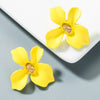 Alloy Flower Baking Paint Small Fresh Exaggerated Elegant Women's Earrings
