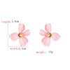 Alloy Flower Baking Paint Small Fresh Exaggerated Elegant Women's Earrings