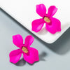 Alloy Flower Baking Paint Small Fresh Exaggerated Elegant Women's Earrings