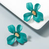 Alloy Flower Baking Paint Small Fresh Exaggerated Elegant Women's Earrings