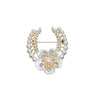 Alloy Flower Brooch Accessories Pearl Diamondencrusted Electroplated Vintage Style