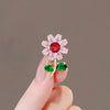 Alloy Flower Brooch Electroplated For Women Natural Style