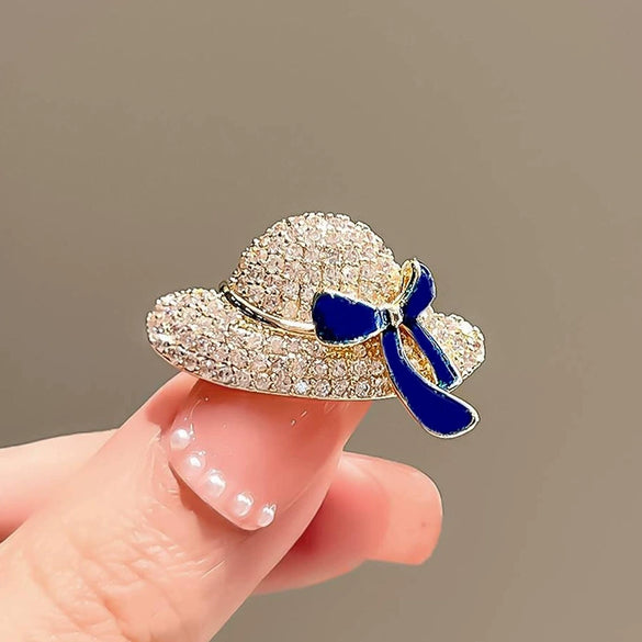 Alloy Flower Design Electroplated Hat Brooch For Women