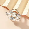 Alloy Flower Diamondencrusted Ring Exaggerated Elegant Retro Style Unisex