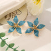 Alloy Flower Dripping Oil Earrings For Women Retro Elegant Fashion Little Fresh Style