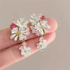 Alloy Flower Dripping Oil Style Earrings