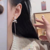 Alloy Flower Dripping Oil Sweet Style Rose Bow Tassel Earrings For Women