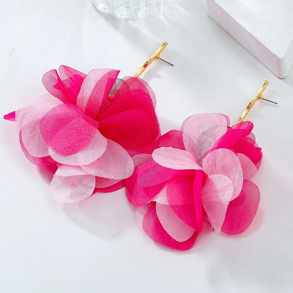 Alloy Flower Earrings For Women Electroplated Bohemian Style