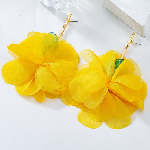 Alloy Flower Earrings For Women Electroplated Bohemian Style