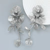 Alloy Flower Earrings For Women Styling With Diamond Design