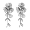 Alloy Flower Earrings For Women Styling With Diamond Design