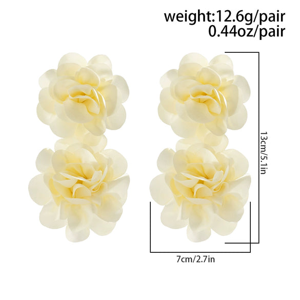 Alloy Flower Earrings With Electroplating Treatment For Women
