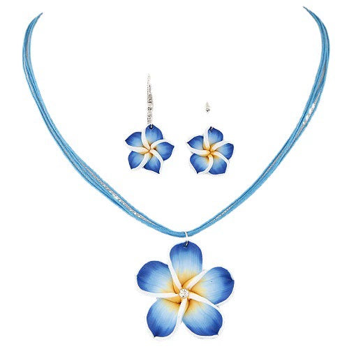 Alloy Flower Electroplated Jewelry Set Necklace And Earrings