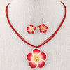 Alloy Flower Electroplated Jewelry Set Necklace And Earrings