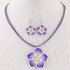 Alloy Flower Electroplated Jewelry Set Necklace And Earrings