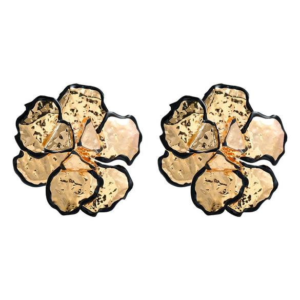 Alloy Flower Electroplating Women's Trendy Exaggerated Earrings
