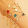 Alloy Flower Fiveleaf Clover Electroplated Bracelet Jewelry For Women And Unisex Or Couple Style