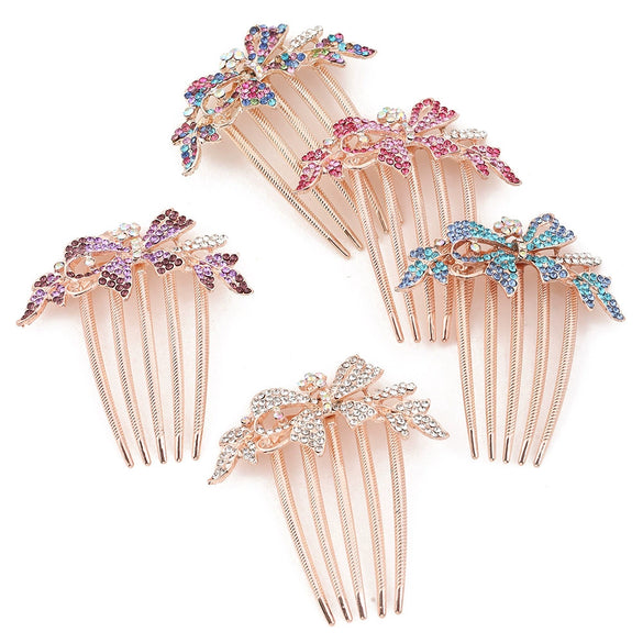 Alloy Flower Hair Comb Electroplated Simple Style Women's Hair Accessory
