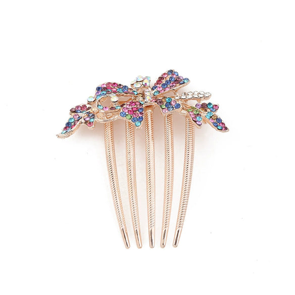 Alloy Flower Hair Comb Electroplated Simple Style Women's Hair Accessory