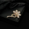 Alloy Flower Leaf Diamondencrusted Electroplated Brooch Unisex Casual Style Accessories