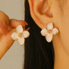 Alloy Flower Pattern Dripping Oil Women's Earrings