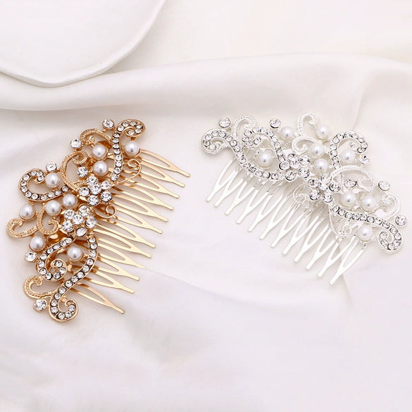 Alloy Flower Pattern Electroplated Hair Comb And Headband Hair Accessories For Women