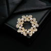 Alloy Flower Patterned Diamondencrusted Electroplated Brooch Knot Buckle For Women And Unisex Dualpurpose Antislip Pin
