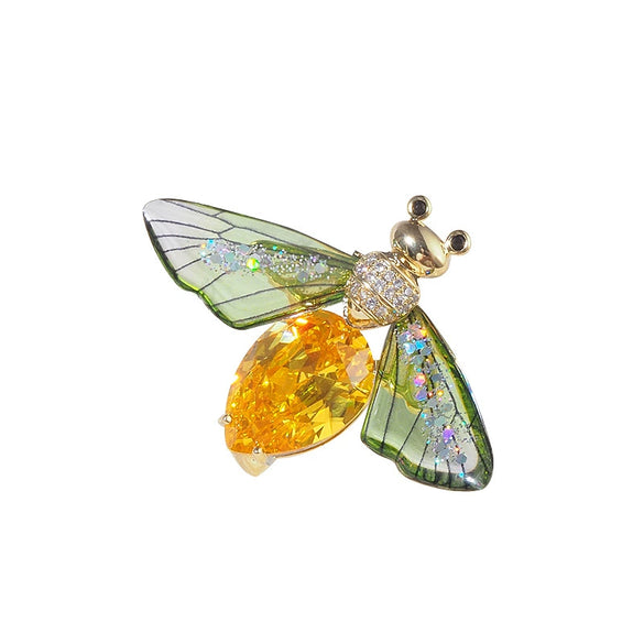 Alloy Flower Patterned Natural Style Ladies' Bee Firefly Brooch With Electroplating Treatment For Suit Accessories