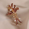Alloy Flower Pearl Branch Brooch Electroplating For Women Luxury Minimalist Jewelry