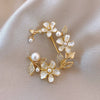 Alloy Flower Pearl Women's Brooch Electroplated Luxury Elegant Niche Design Suit Coat Accessories