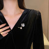 Alloy Flower Pearl Women's Brooch With Electroplating Design For Autumn And Winter Coat Accessories