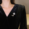 Alloy Flower Pearl Women's Brooch With Electroplating Design For Autumn And Winter Coat Accessories