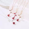 Alloy Flower Pendant Clavicle Necklace With Electroplating And Cross Chain Style For Ladies