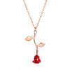 Alloy Flower Pendant Clavicle Necklace With Electroplating And Cross Chain Style For Ladies