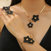 Alloy Flower Pendant Necklace And Earrings For Women Electroplated