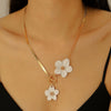 Alloy Flower Pendant Necklace And Earrings For Women Electroplated