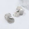 Alloy Flower Petals Diamondencrusted Earrings For Women