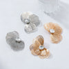 Alloy Flower Petals Diamondencrusted Earrings For Women